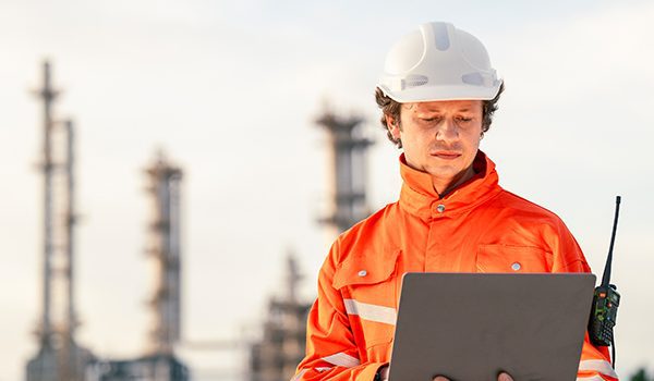 EHS employee doing an inspection