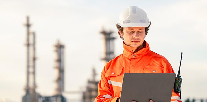 EHS employee doing an inspection