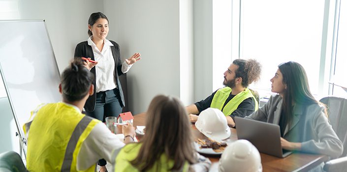 Employee explains SB 533 to EHS team